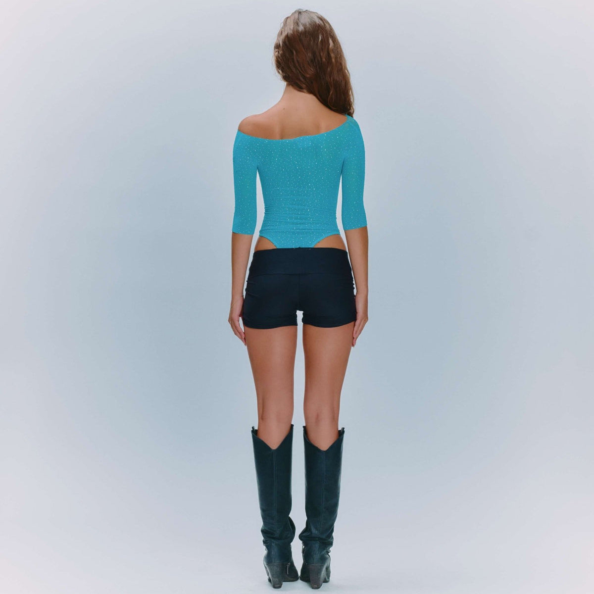 Dirty Martini Light Blue Cut-Out Bodysuit