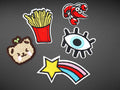 Fun Iron-On Embroidered Patches (Set of 5)
