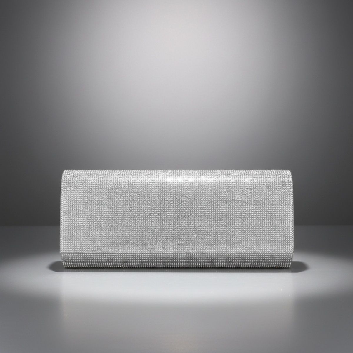 Evening Clutch Bag Clear Rhinestone Flap Stylish Long Design