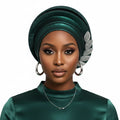 Women’s Formal Turban Fascinator Structured Green Dazzling Chic Accessory