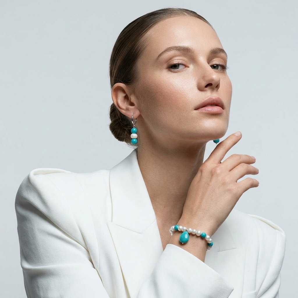 Matching Bracelet and Earring Set ~ Turquoise