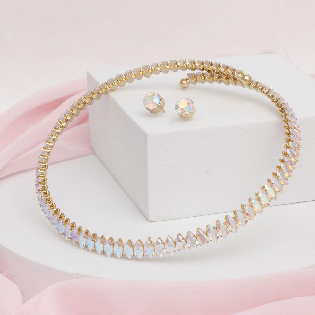 Choker Gold Memory Wire Aurbo Marquise Necklace