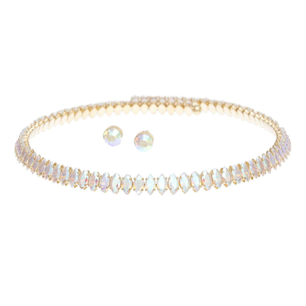 Choker Gold Memory Wire Aurbo Marquise Necklace