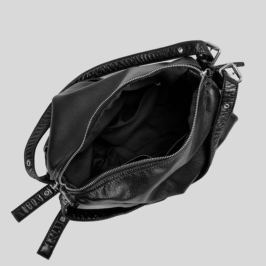 Kayren Belt Buckle Leather Shoulder Bag