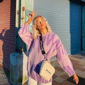 Krista Purple Abstract Print Oversized Sweater