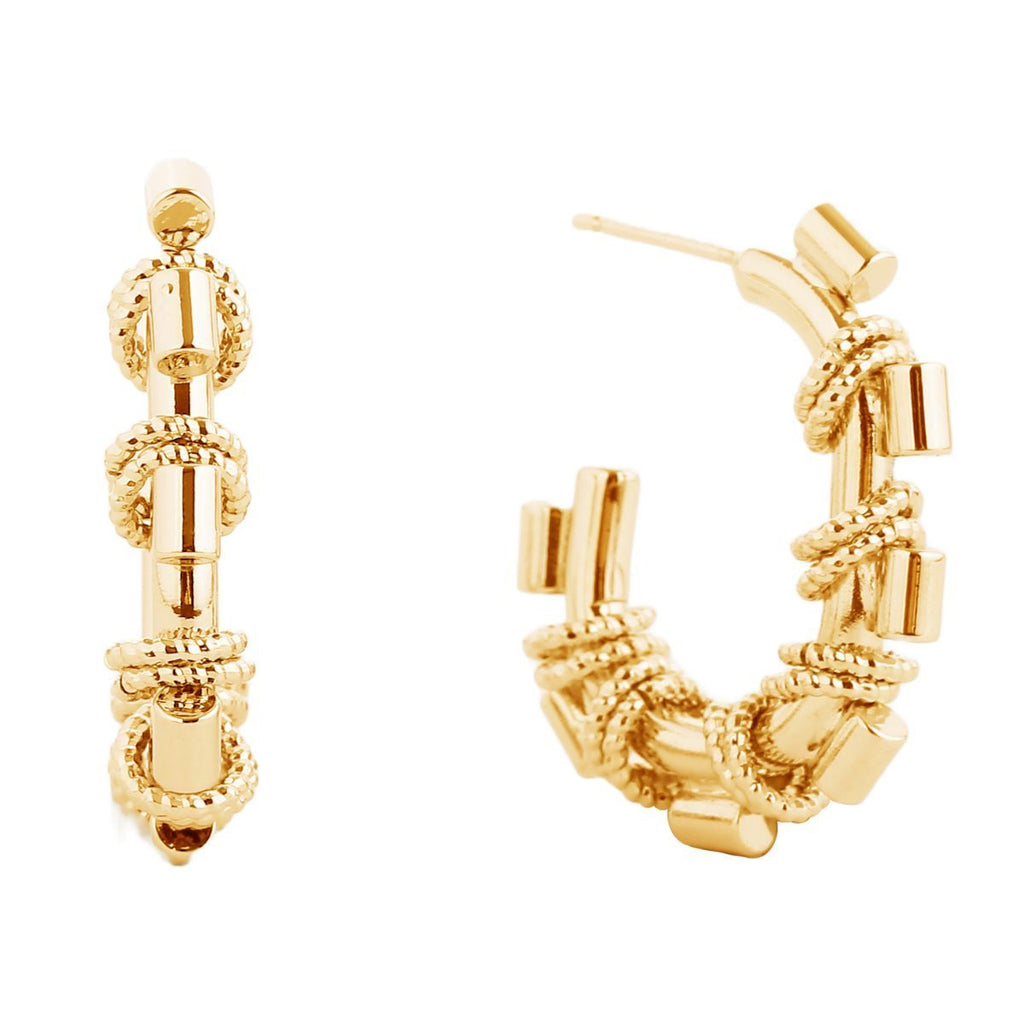 Small 14K Gold Hoop Stack Earrings for Women – Stylish, Trendy Jewelry