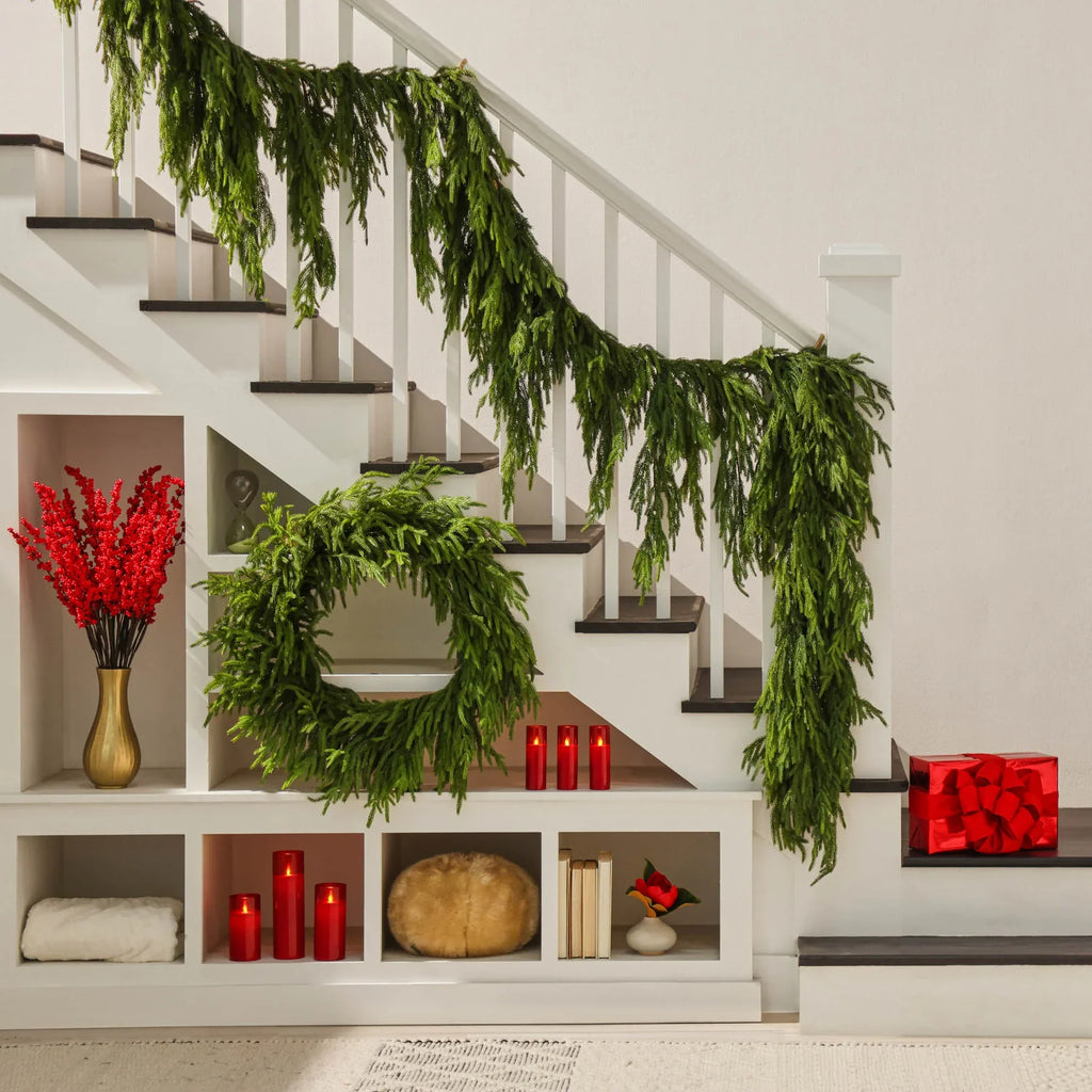 30'' Real Touch Norfolk Pine Christmas Wreath