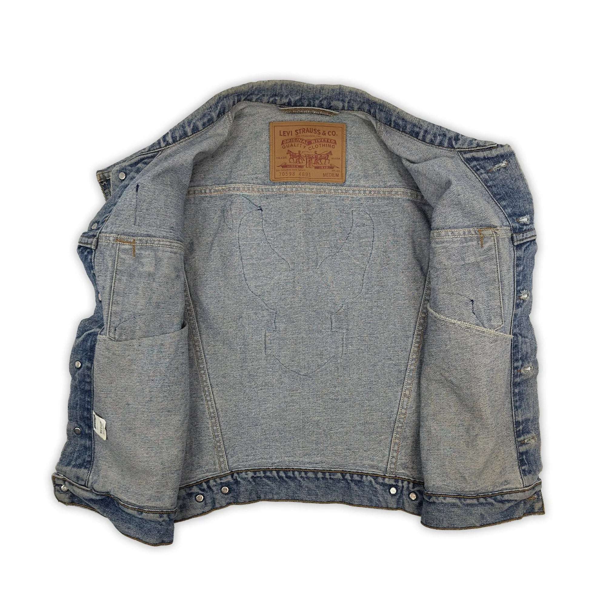 Vintage 90s Levi's Biker's Cut - Oversized Levi's Trucker - USA -  Men's Medium