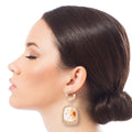 Gold Pressed Flower Earrings Stylish Statement Jewelry