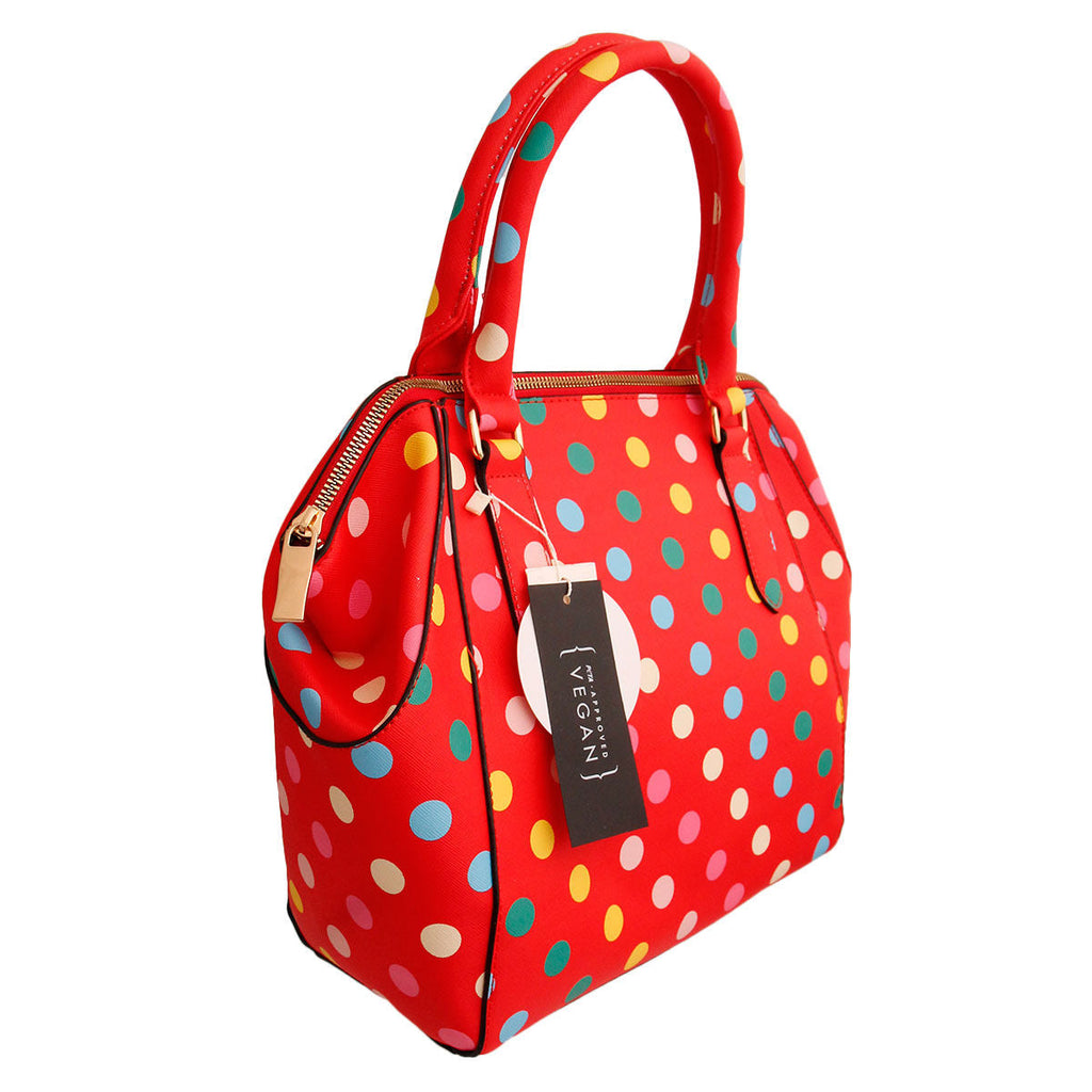 Fashion Handbag Set Red Polka Dot Stylish Chic Accessory