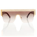 Women’s Shield Sunglasses Brown Pave Stylish Eyewear