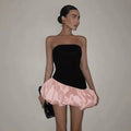 Lilou Contrast Puff Velvet Mini Dress