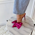 Longshot Hot Pink Satin Stiletto Heels with  Big Bow