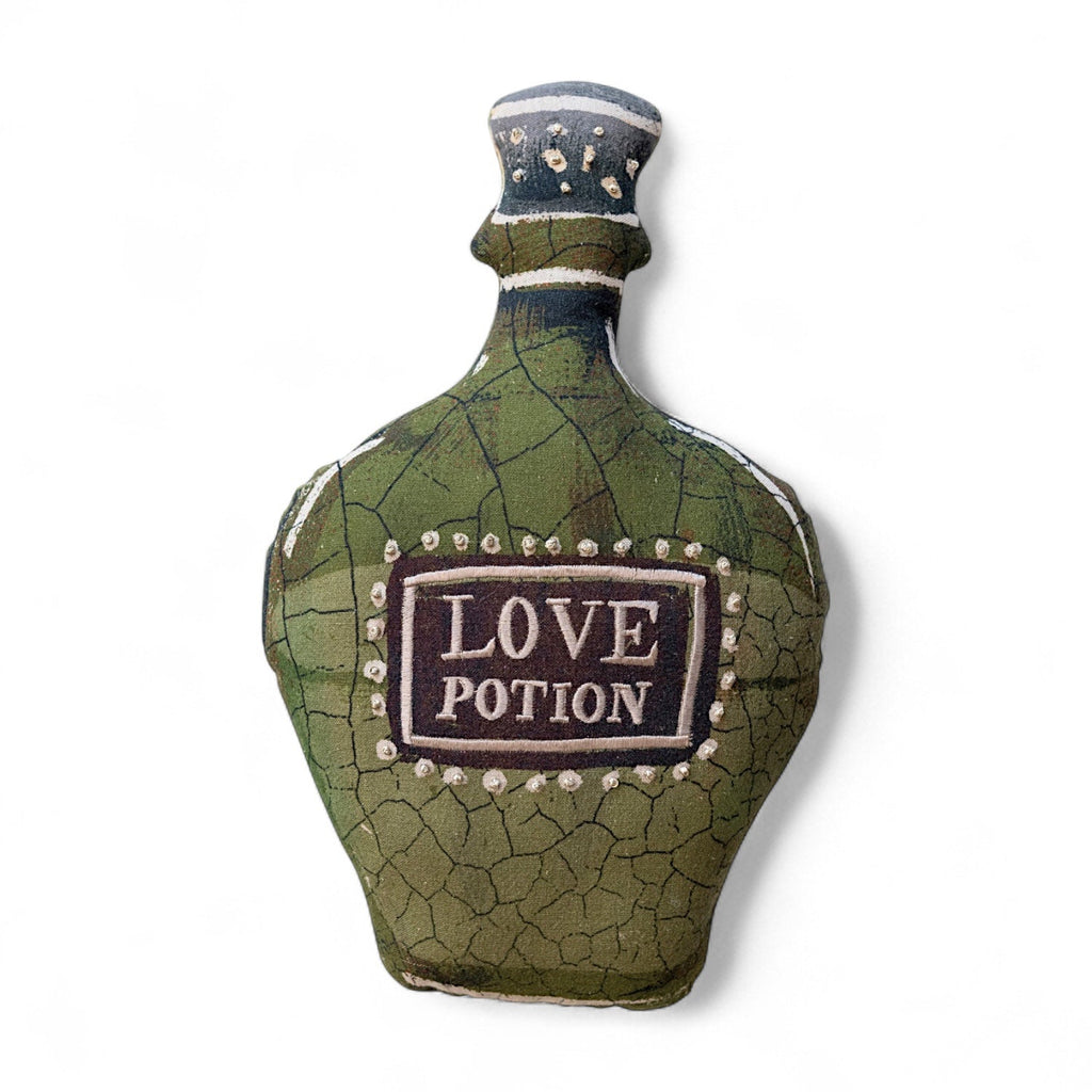 Love Potion Bottle Shaped Embroidered Pillow