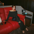 Love Story Black Off-Shoulder Maxi Dress