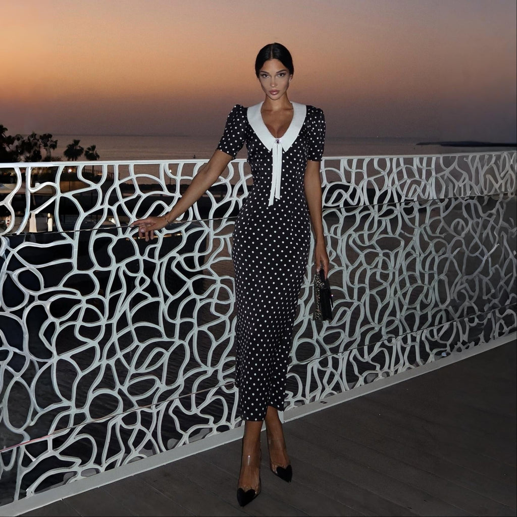 Manon Polka Dot Vintage Midi Dress