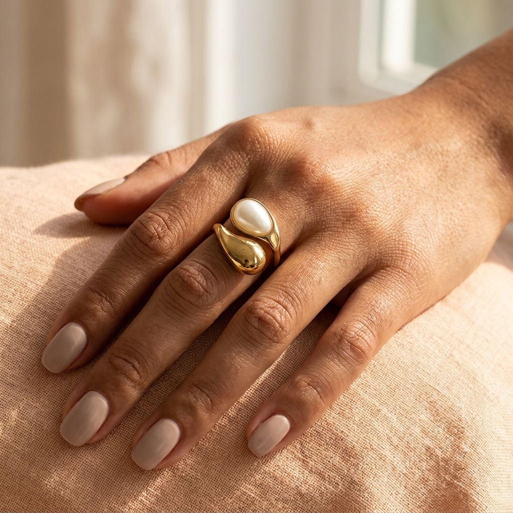 Pearl Ring Adjustable ~ Maria