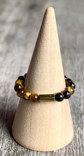 Melody Handmade Tiger's Eye and Hematite Expandable Ring