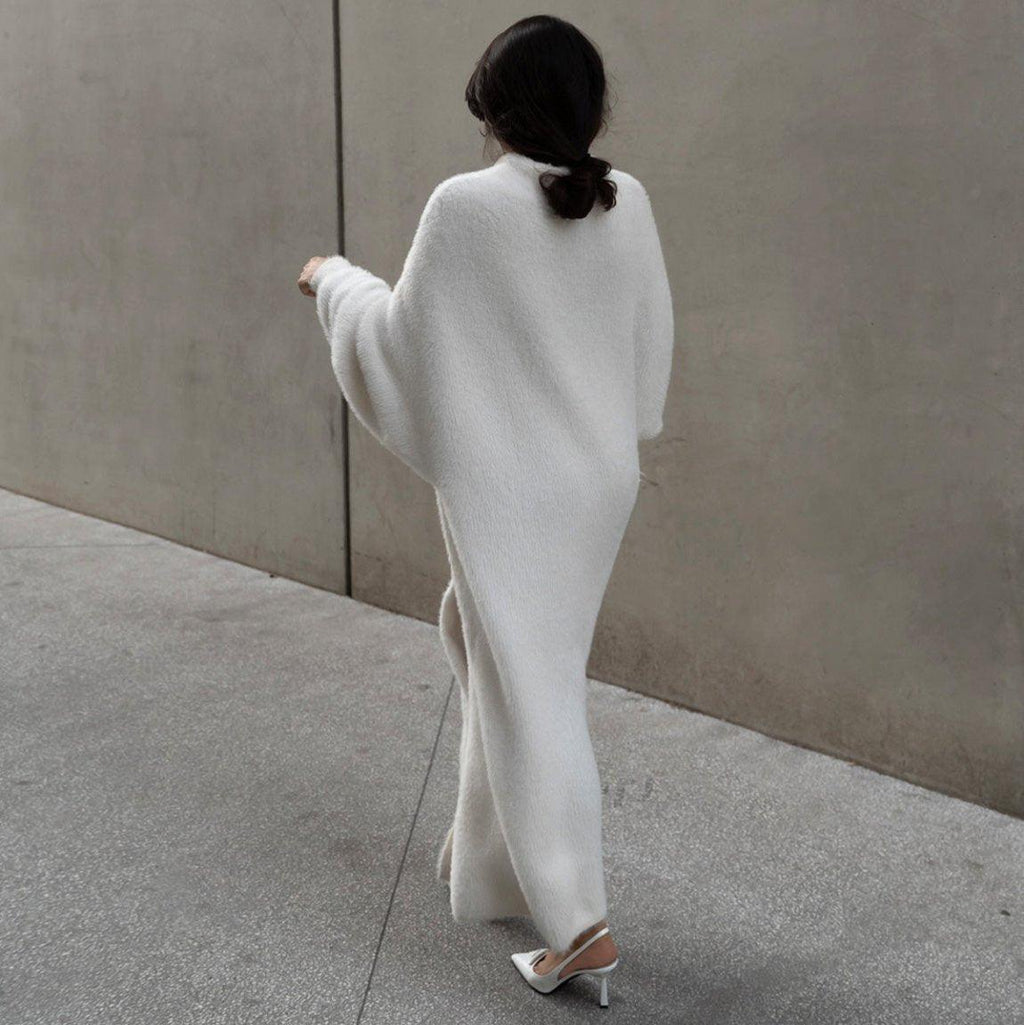 Misty White Oversize Long Sleeve Cardigan