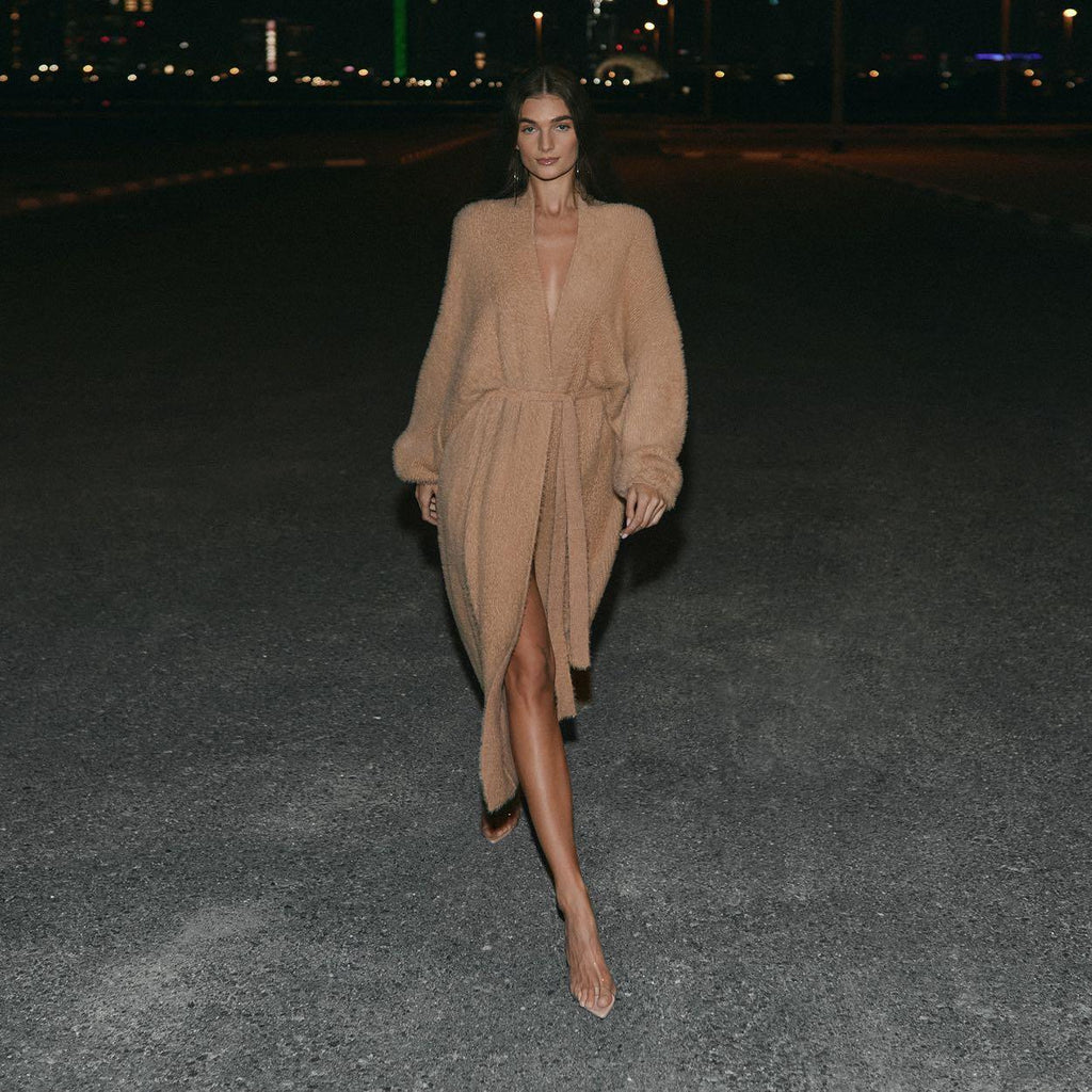 Misty Khaki Oversize Long Sleeve Cardigan