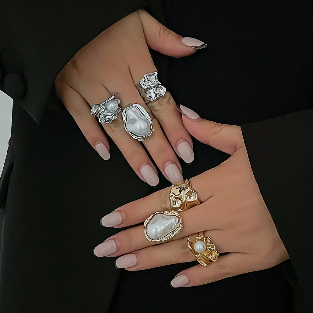 Molten Pearl Ring Set