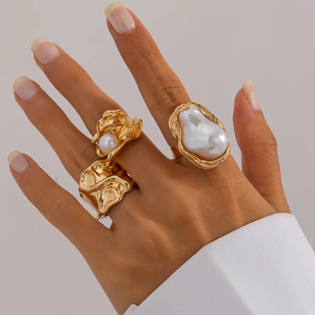 Molten Pearl Ring Set