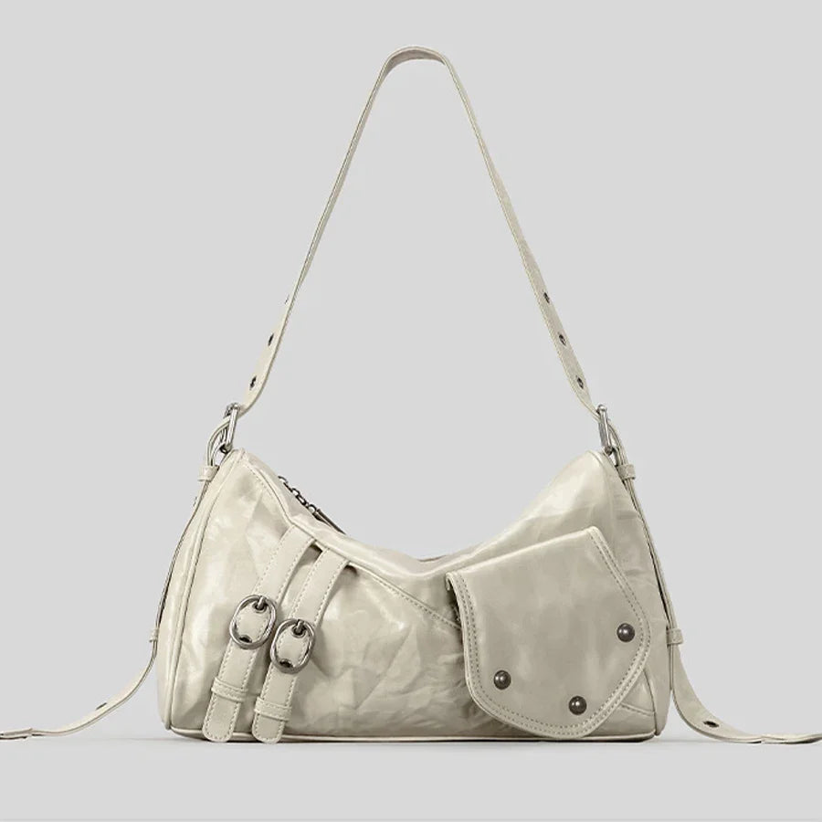 Moriva Rivet Leather Shoulder Bag