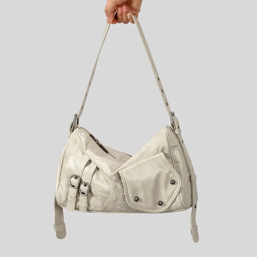 Moriva Rivet Leather Shoulder Bag