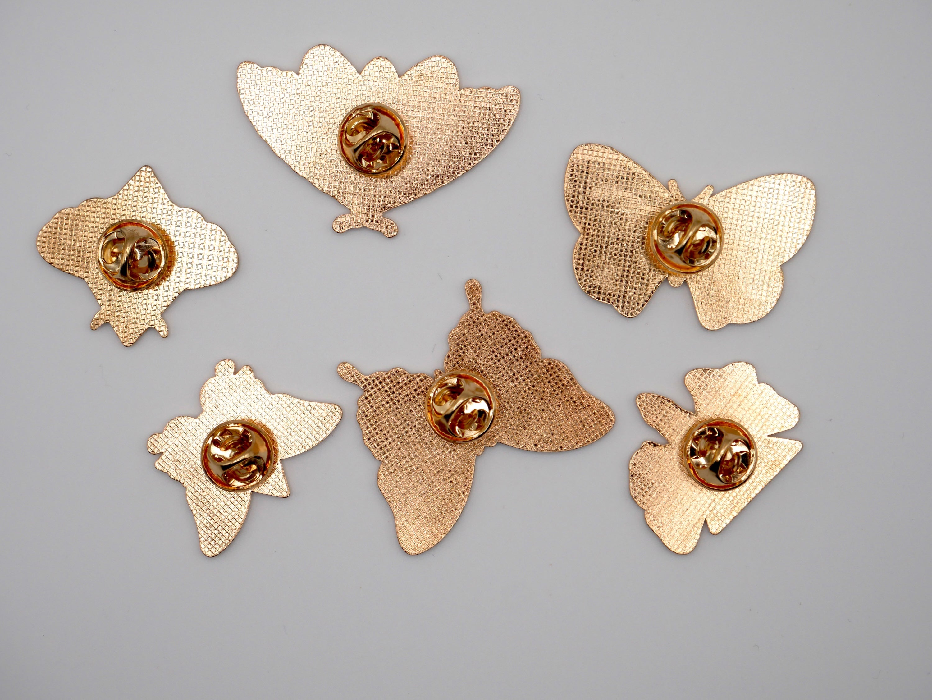 Fun, Beautiful Moth and Butterfly Metal Enamel Pins (Set of 3)