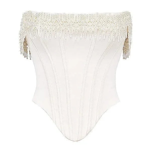 Mystic Pearls Vintage Satin Top