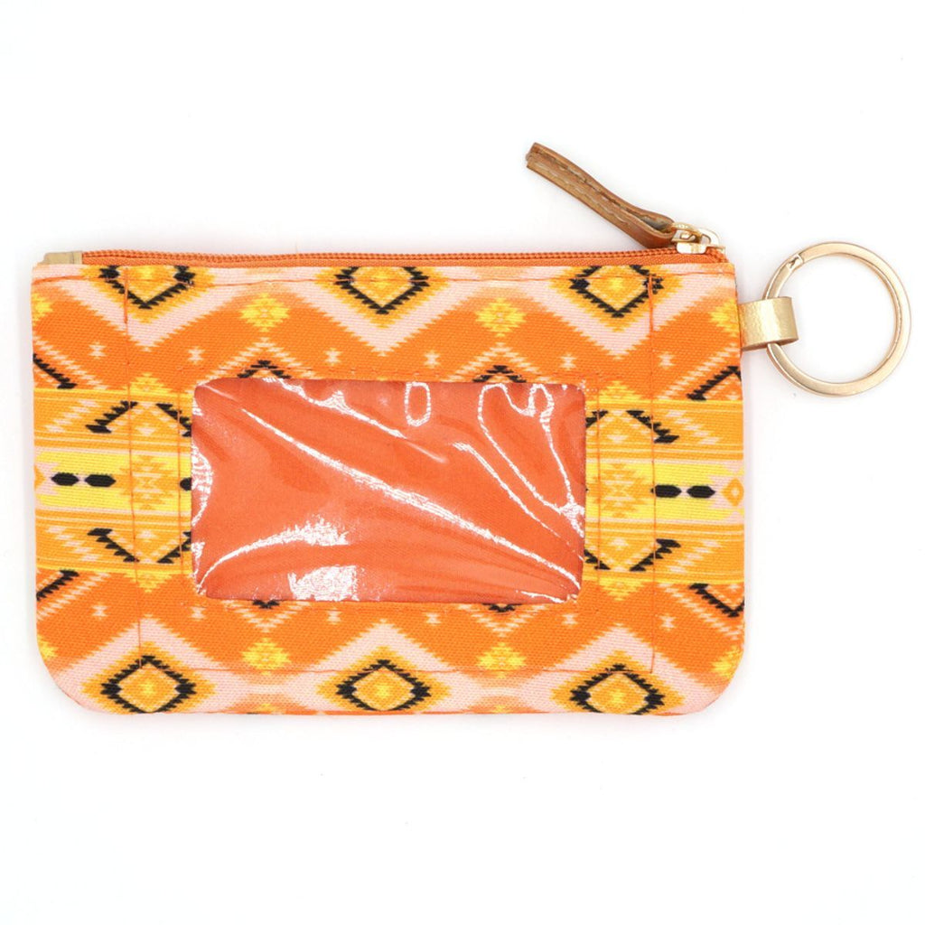 ID Wallet Orange Aztec Tribal Stylish Casual Accessory