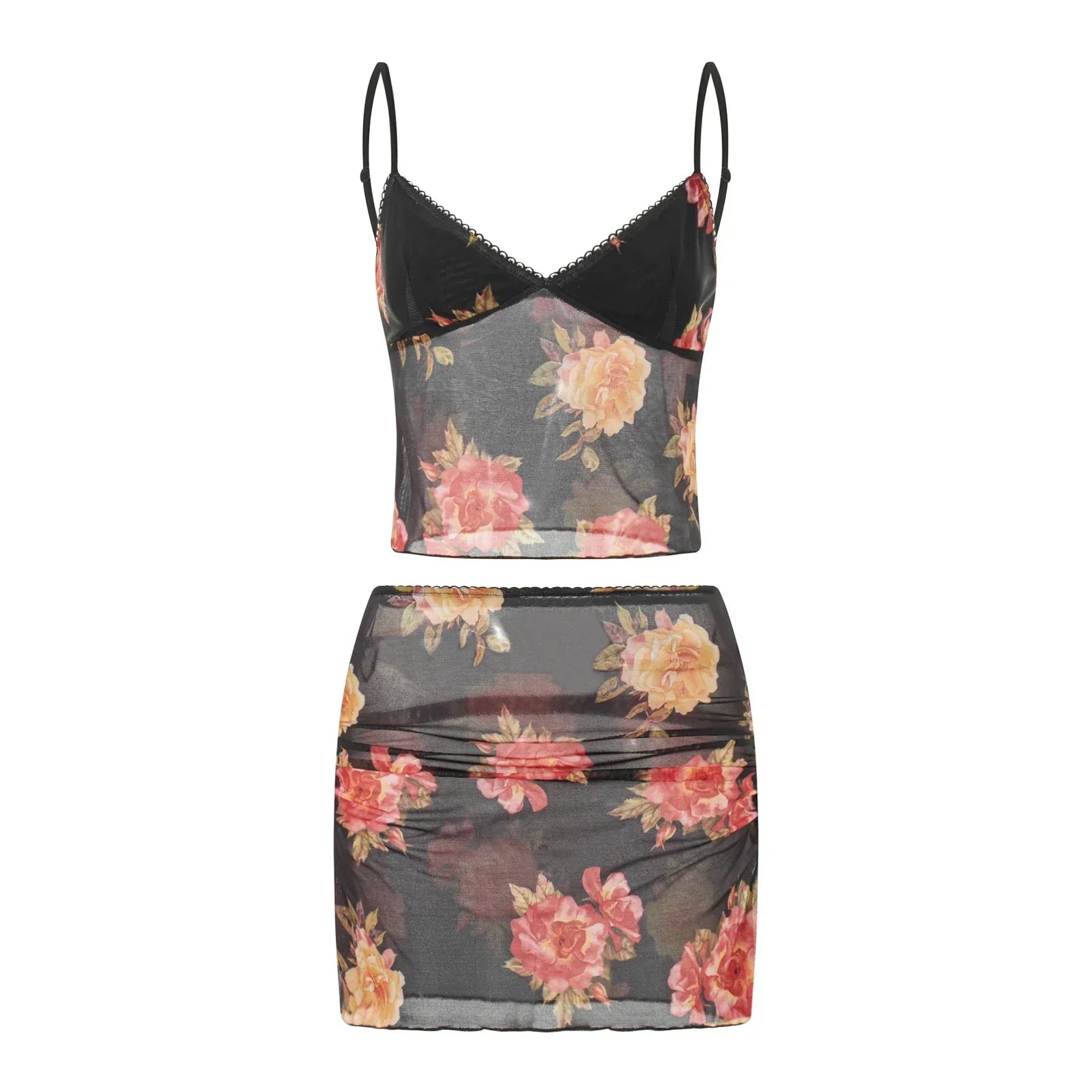 Nazira Floral Mesh Two Piece Set
