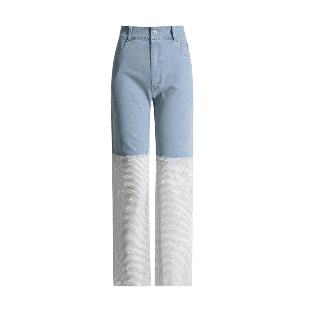Night Moves Light Blue Diamond Mesh Jeans