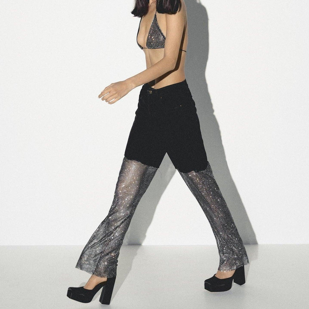 Night Moves Black Diamond Mesh Jeans