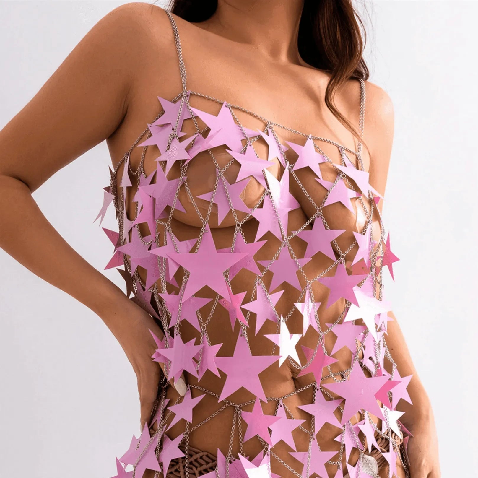 Night Stars Chainmail Pink Set