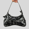 Noxen Vintage Leather Rivet Shoulder Bag