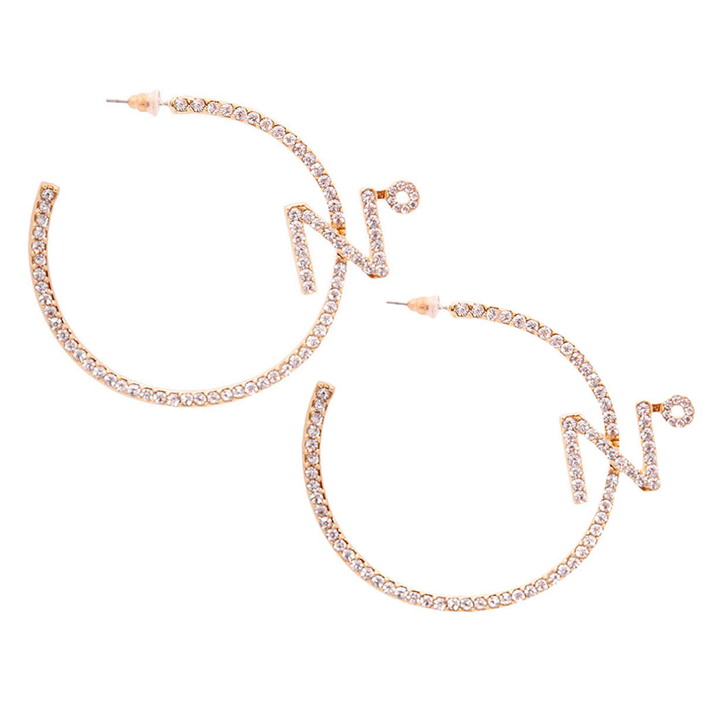 Gold Rhinestone Hoop Earrings Stylish Statement Jewelry