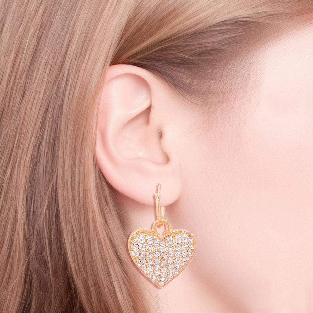 Baby Hoops Gold 3D Heart Earrings Stylish Chic Jewelry Accessory
