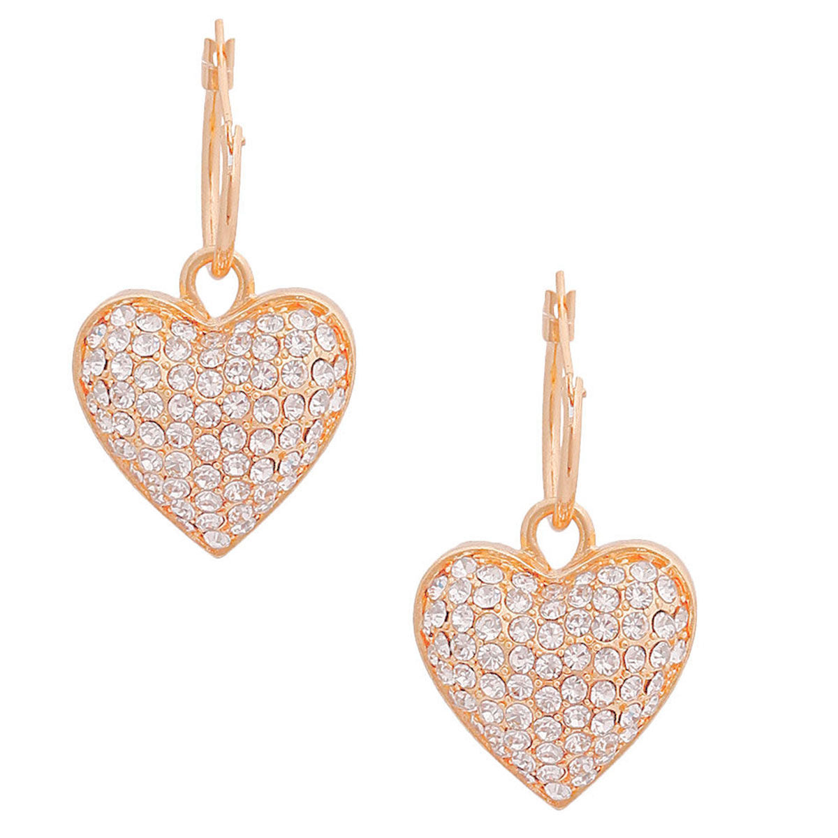 Baby Hoops Gold 3D Heart Earrings Stylish Chic Jewelry Accessory