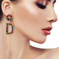 Dangling Multi Color Earrings Stylish Statement Jewelry