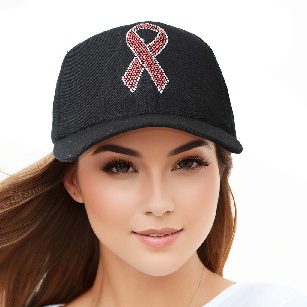 Fashion Hat with Black Pink Ribbon Stylish Accessory
