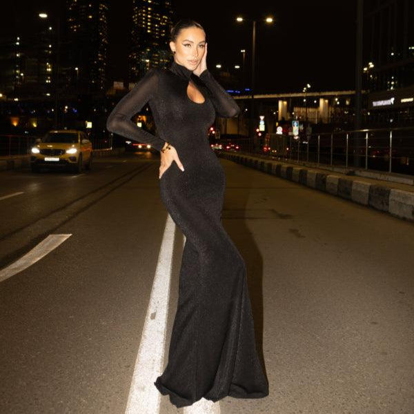 Offstage Hollow Out Shimmering Maxi Dress