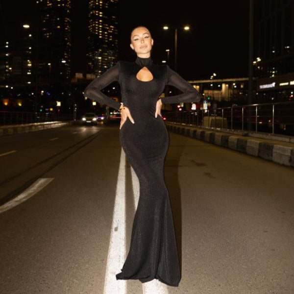 Offstage Hollow Out Shimmering Maxi Dress