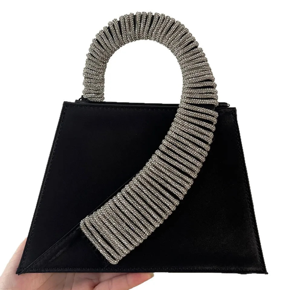 Onyria Rhinestone Leather Handbag