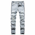 ABSECAI Men's Skinny Ripped Slim Fit Stretch Jeans Blue Size 34