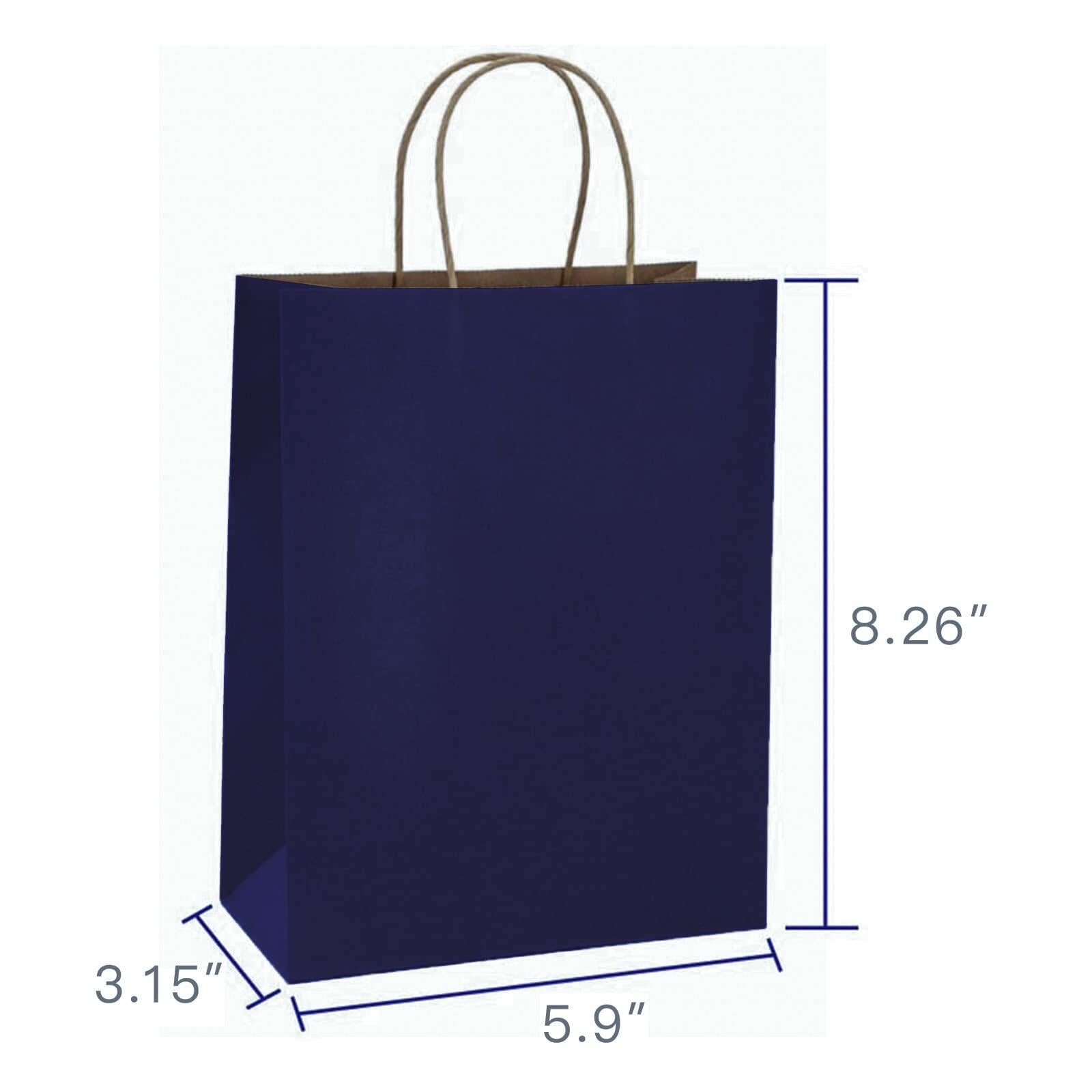 BIOBROWN Black Gift Bags with Handles 25 Pcs 5.9x3.15x8.26in Bulk Party