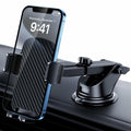 GUWEZ Car Phone Holder Super Stable Dashboard Windshield Mount Universal Black