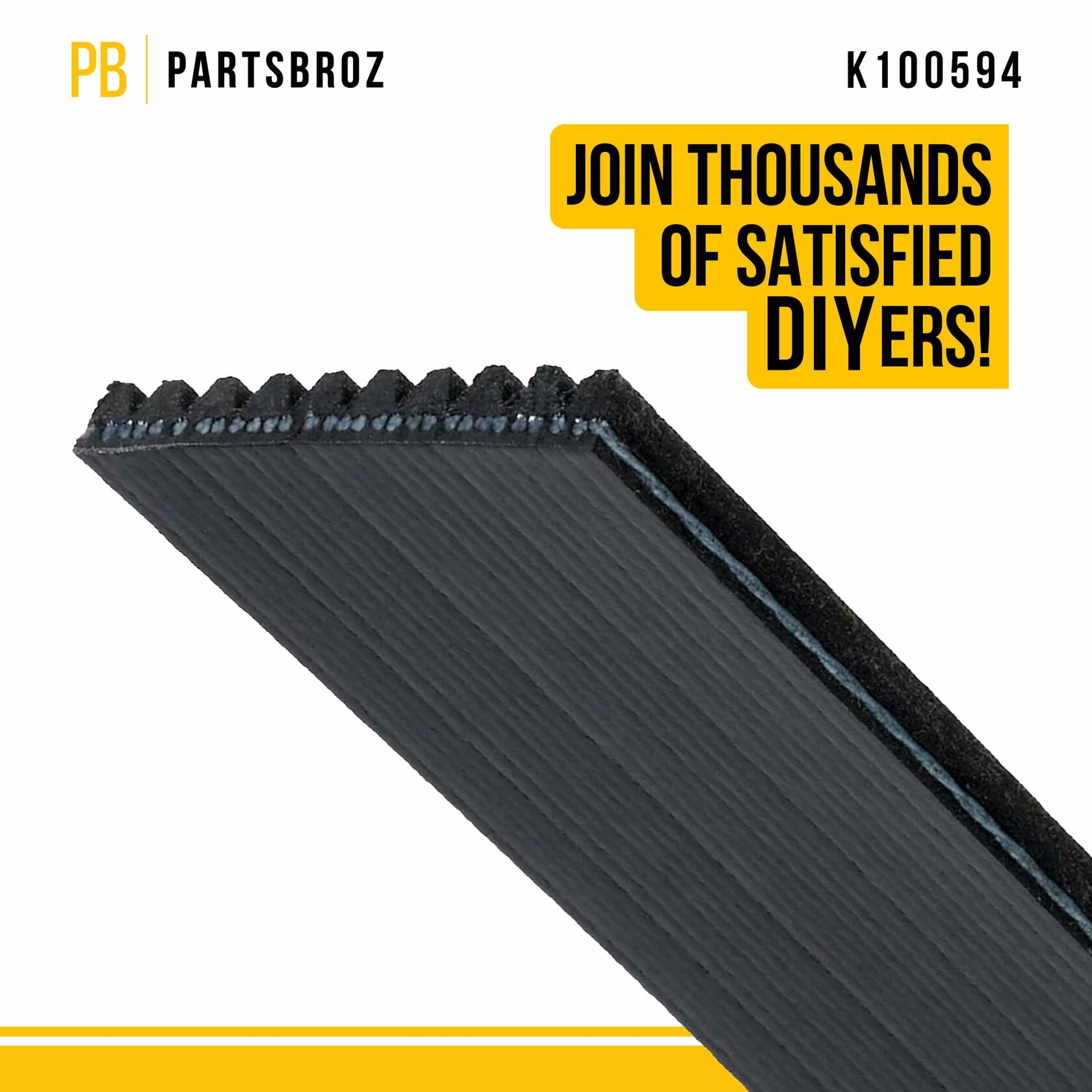 PartsBroz K060711 Micro-V Serpentine Drive Belt Black Compatible Gates