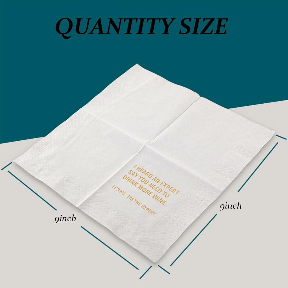 VOWFOO Don't Be Awkward Funny Cocktail Napkins 4.5x4.5 2-ply 100pcs