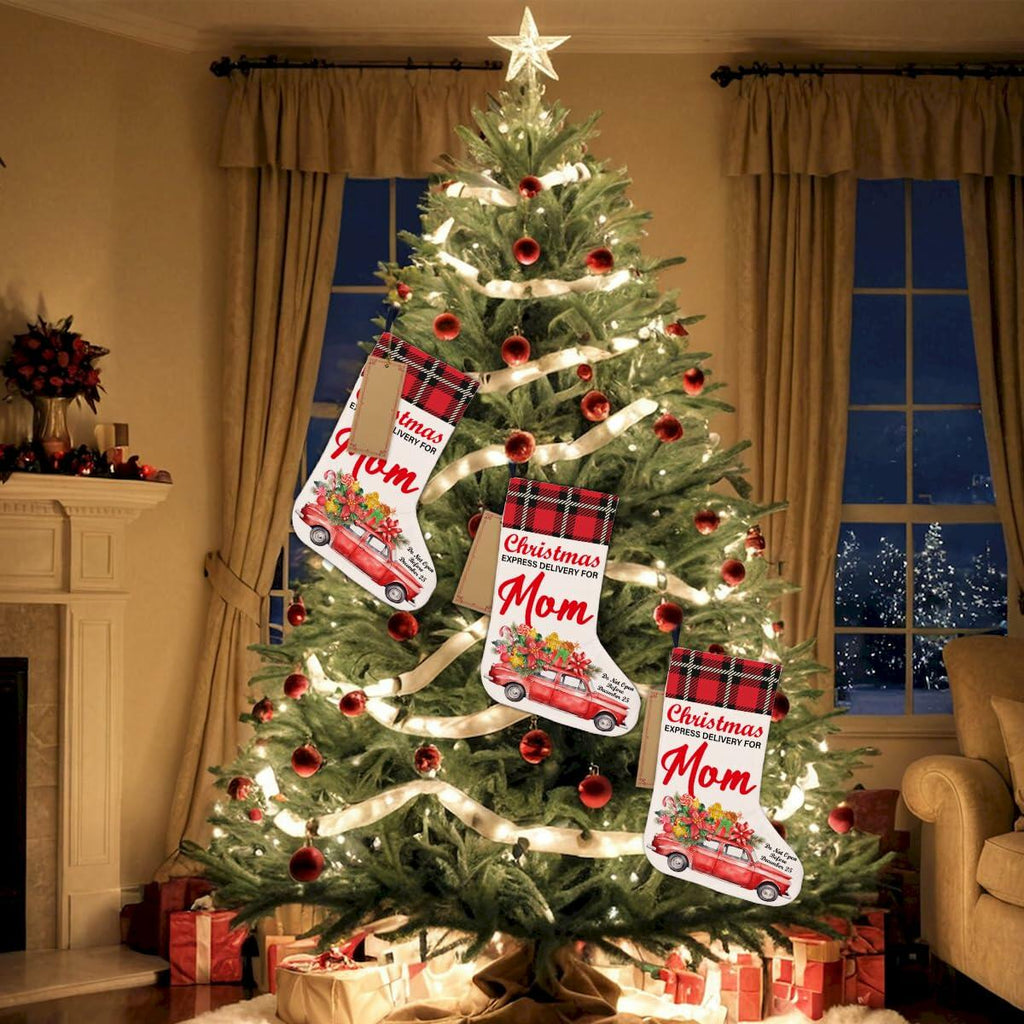 TSUYAWU Mom Christmas Stocking Hanging Decoration 18x12 Inch Xmas Holiday